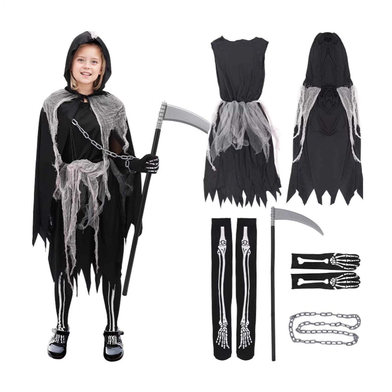 Générique Costume spaventoso per costume Halloween Horror Cosplay | Accessori Cosplay spaventosi per ragazzi