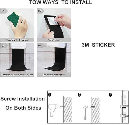 Miniatura 2 de Bandeja de goteo para dispensador de jabón montado en la pared, evita goteos y pulverizaciones, soporte dispensador, color negro