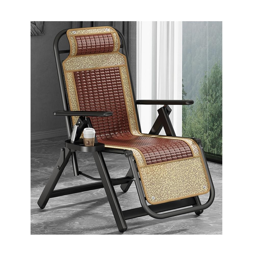 Chaise longue inclinable zéro gravité en bambou pliable