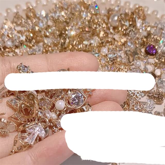 50 Uds./100 Uds. De Metal para decoración de uñas, abalorio de aleación de plata dorada, variedad de estilos, accesorios para uñas mezclados al azar, 50 Uds.