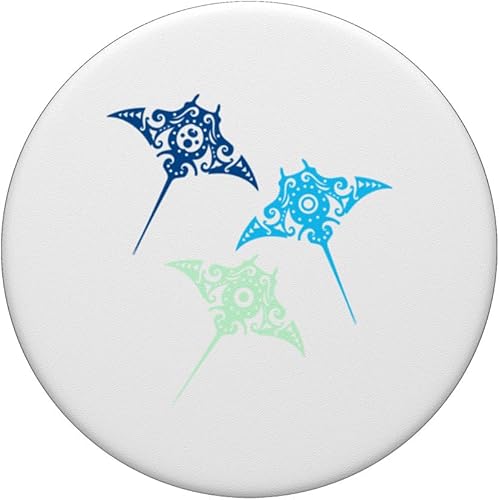 Miniatura 3 de Polinesia Maorí Manta Ray Group Tatuaje tribal Nueva Zelanda PopSockets intercambiables PopGrip