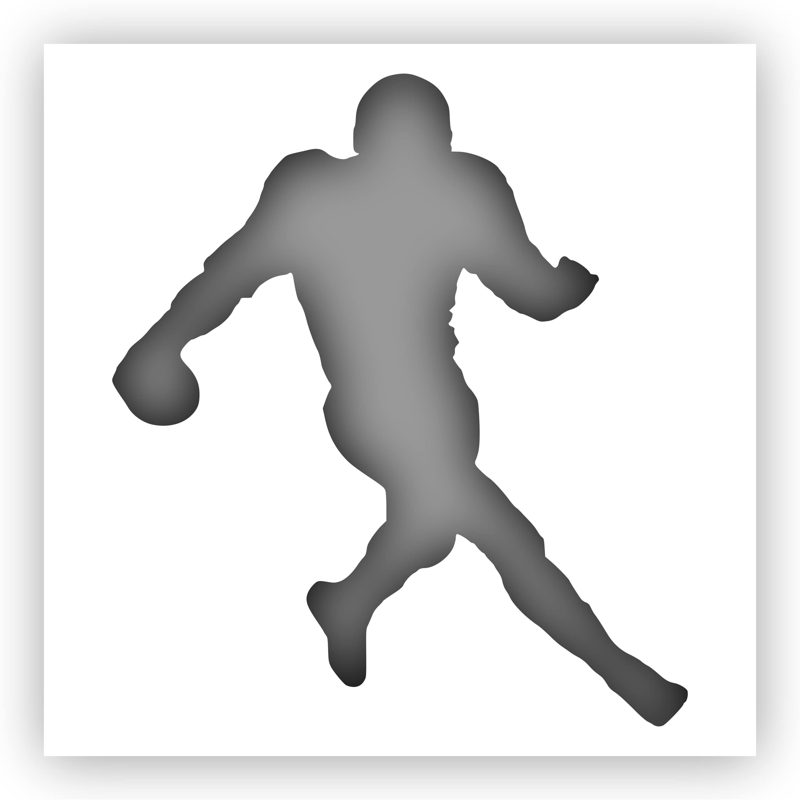 Football Player Sports Stencil Choose a Size LaserCut Reusable