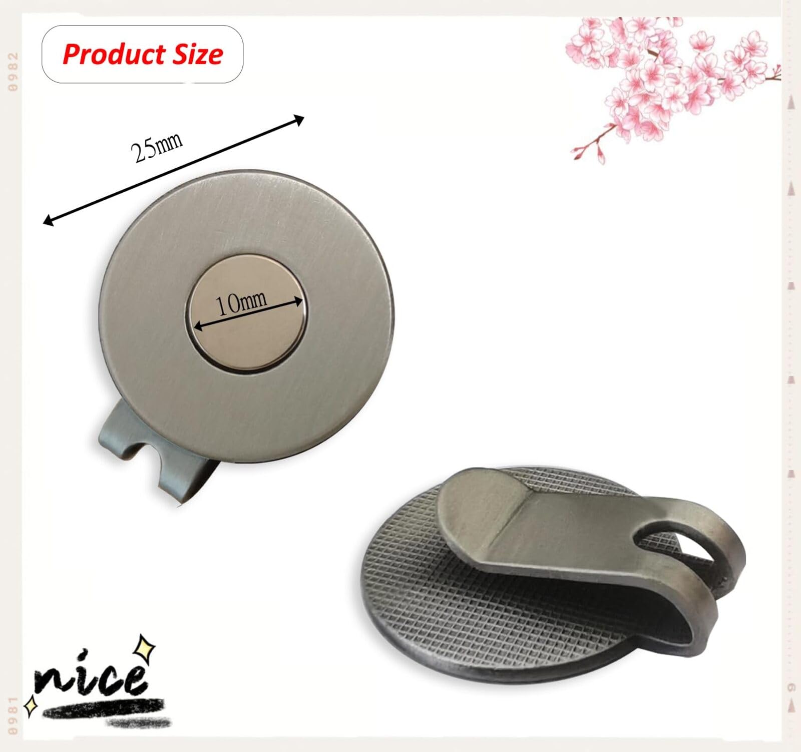 2pcs Golf Hat Clip Golf Ball Marker Holder Magnetic Golf Cap Clips Without Ball Marker - Image 2