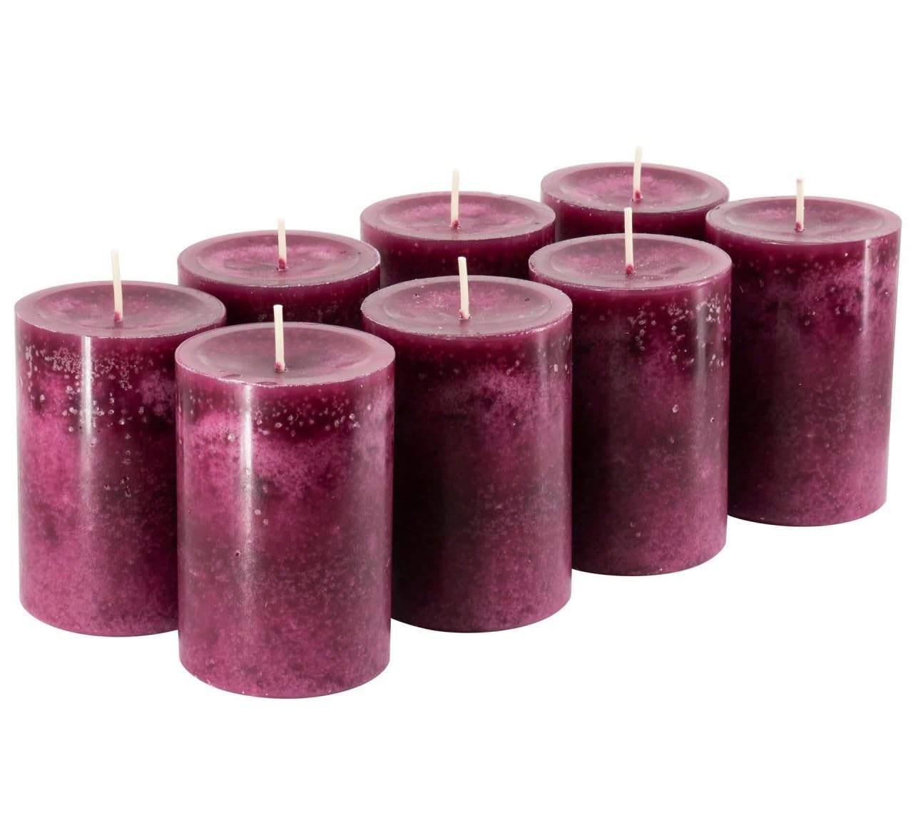 Candele per l'Avvento/candele a colonna/candele (Safe Candle) – Grande scelta – Corona dell'Avvento/ghirlanda di Natale/candele di Natale., Erika, Medium & Schlank: Höhe 9cm / Ø 6cm - 8 Stück