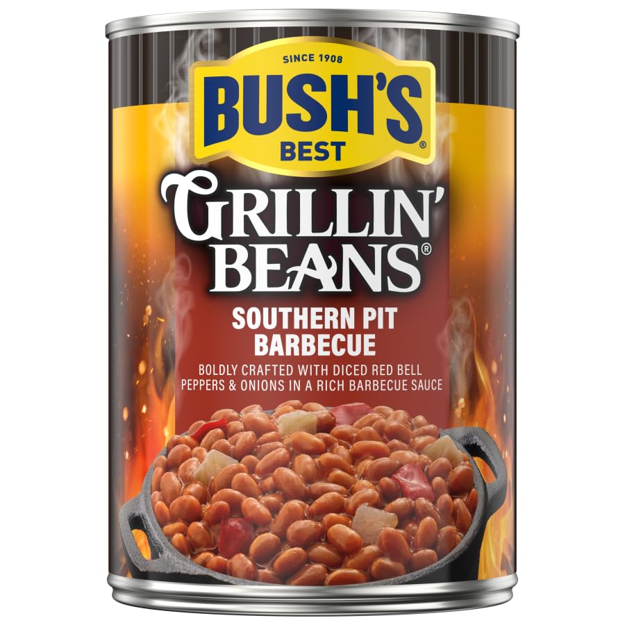 Bush's Southern Pit Barbecue Grillin' Beans, 22 OZ. (Pack of 6)