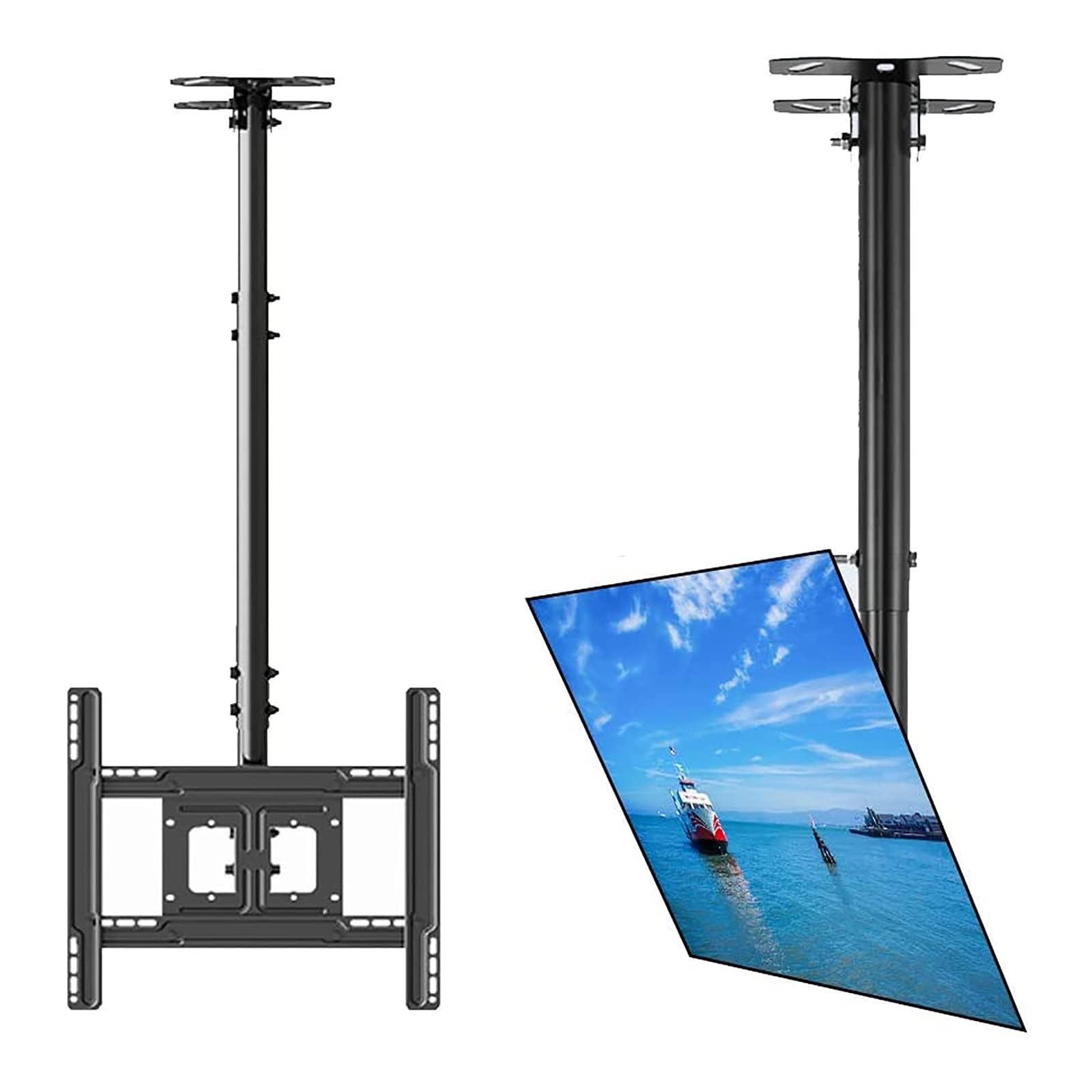 Support TV plafond hauteur réglable pour sécuriser un grand écran hors de portée
