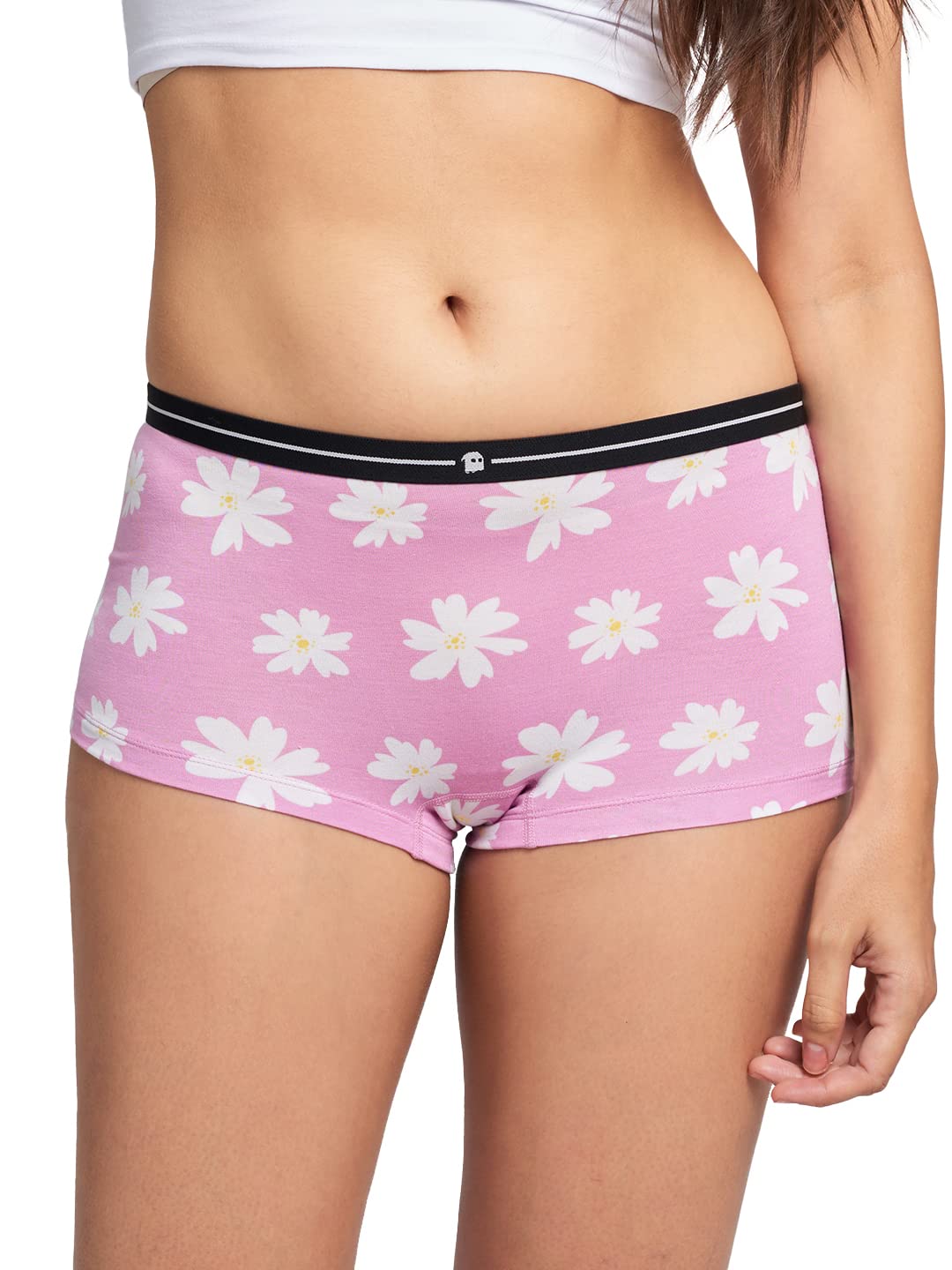 The Souled StoreWomen Daisy Pink Printed Boy Shorts