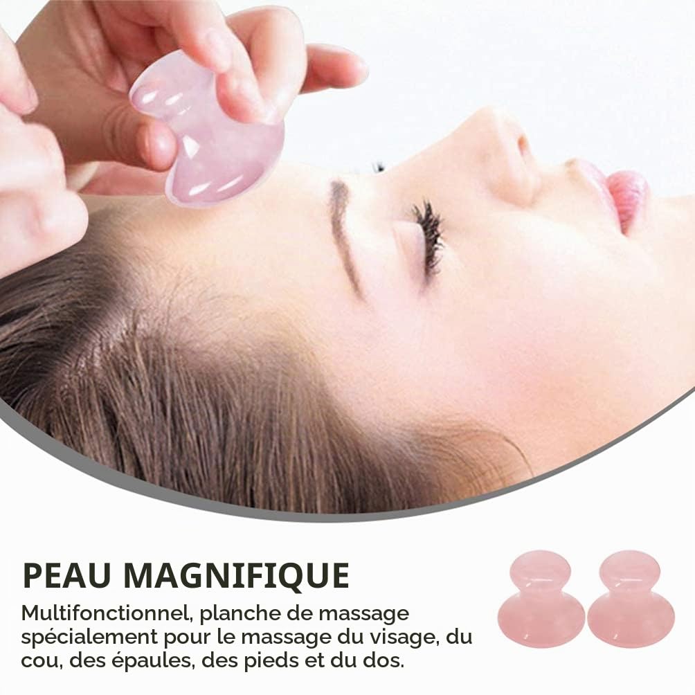 OSALADI Planche À Gratter Gua Sha Outil De Massage Du Visage Et Du Cou 2 Pièces Pour Épaules Pieds Et Dos Accessoire De Spa À Domicile Pierre De Massage Manuelle