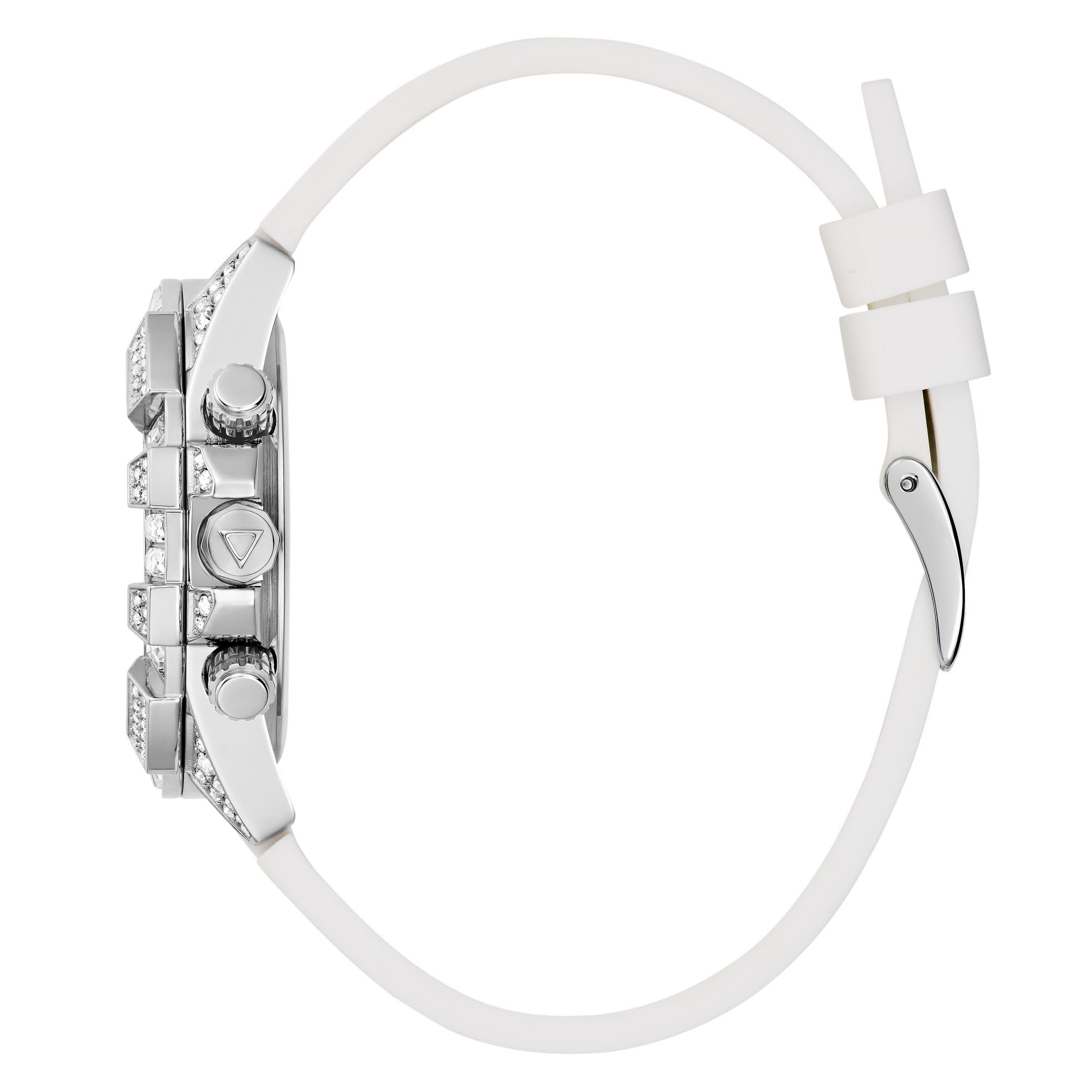 GUESS Silver-Tone Leather Multifunction Watch