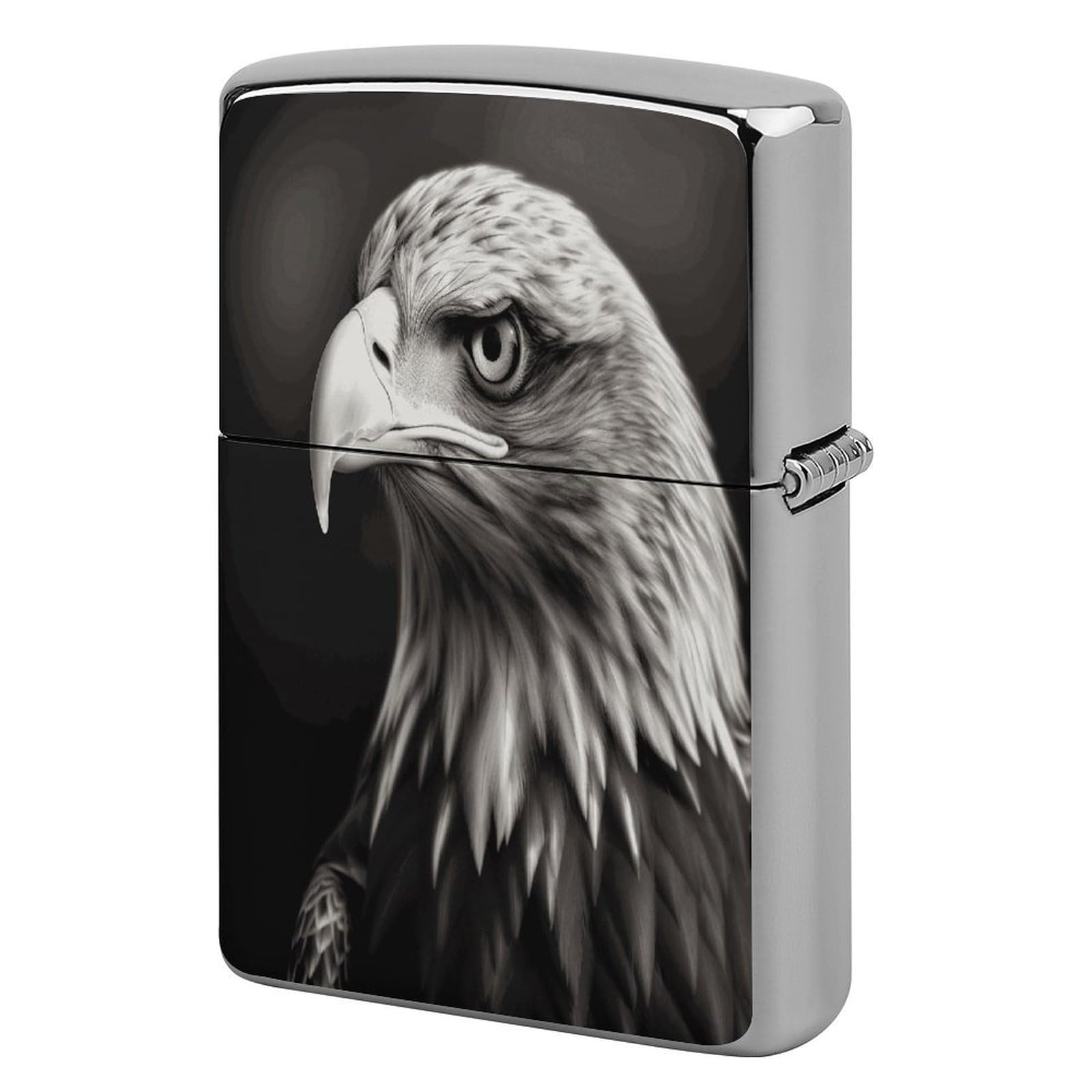 Fodpand Style Eagle Black And White Metal Lighter Case Cover Lighter Sleeve