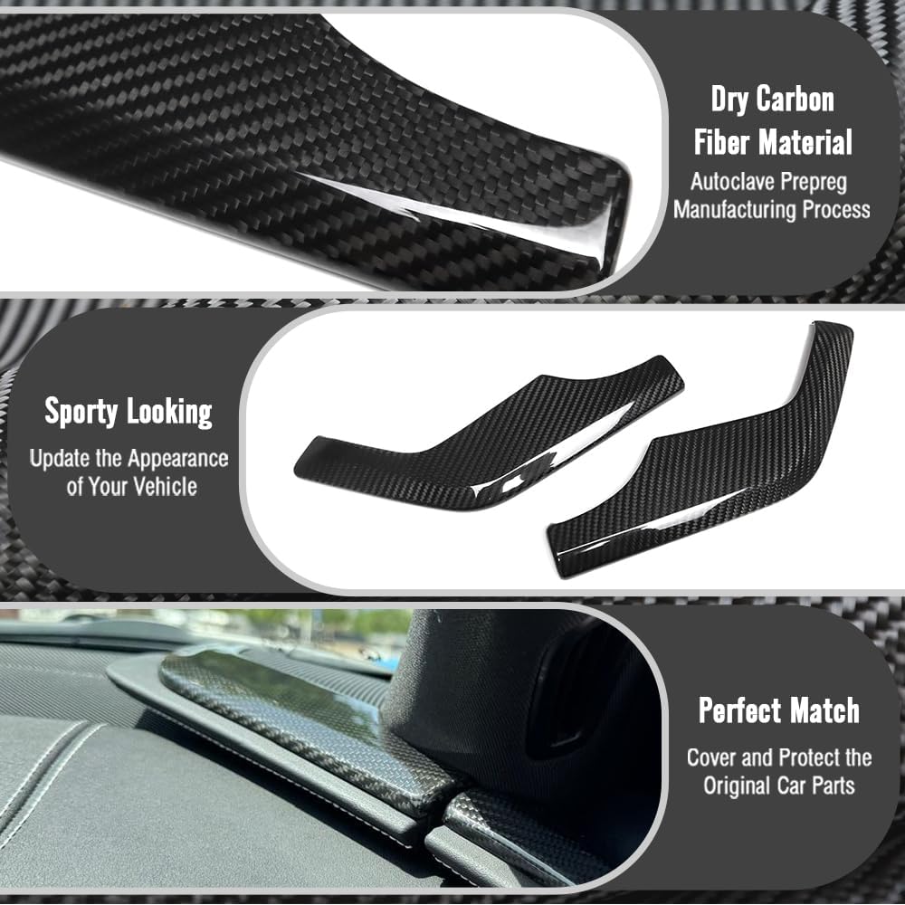 Dry Carbon Fiber Dashboard Strip Cover for Corvette C8 HTC Coupe Z51 Z06 2020 2021 2022 2023 2024 2025,for Corvette C8 High Pitched Horn Trim (Dashboard Speaker Cover)