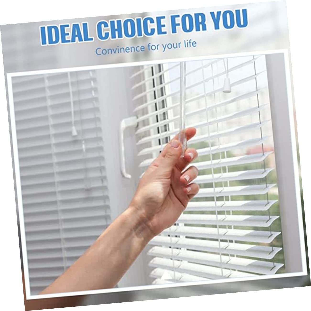 PRETYZOOM 4pcs Fiberglass Blind Tilt Wands with Hook Vertical Blind Rods Lightweight Curtain Pull Accessories Easy Installation for Use