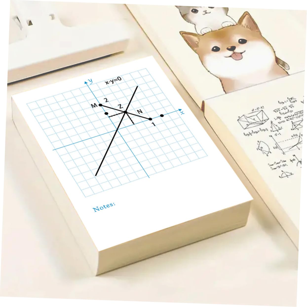 Housoutil 3 Pezzi Libro di esercizi di numeri disegno Taccuino alto matematica classe schede indice della griglia fogli sciolti di carta millimetrata scheda indice blocco note grafico bianca