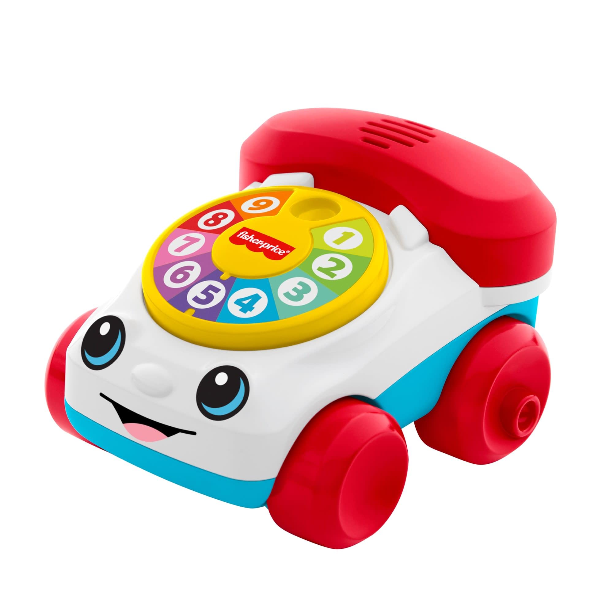 Fisher-Price Baby Toy Chatter Telephone Vehicle Push-Along with Sounds for Crawling Developmental Play Infants Ages 6+ Months, JKD56