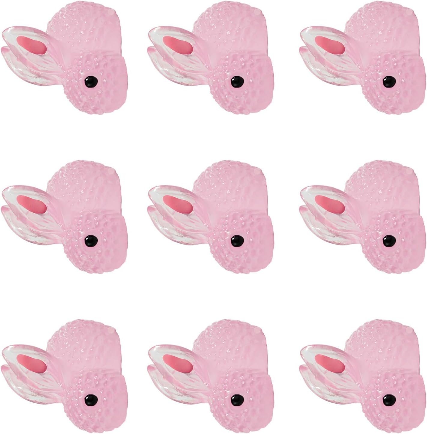 100pcs Tiny Rabbits Micros Landscape Figure Ornaments Glowing Miniature Statue Potted Decoration Garden Accessories Cake Decoration Figurines