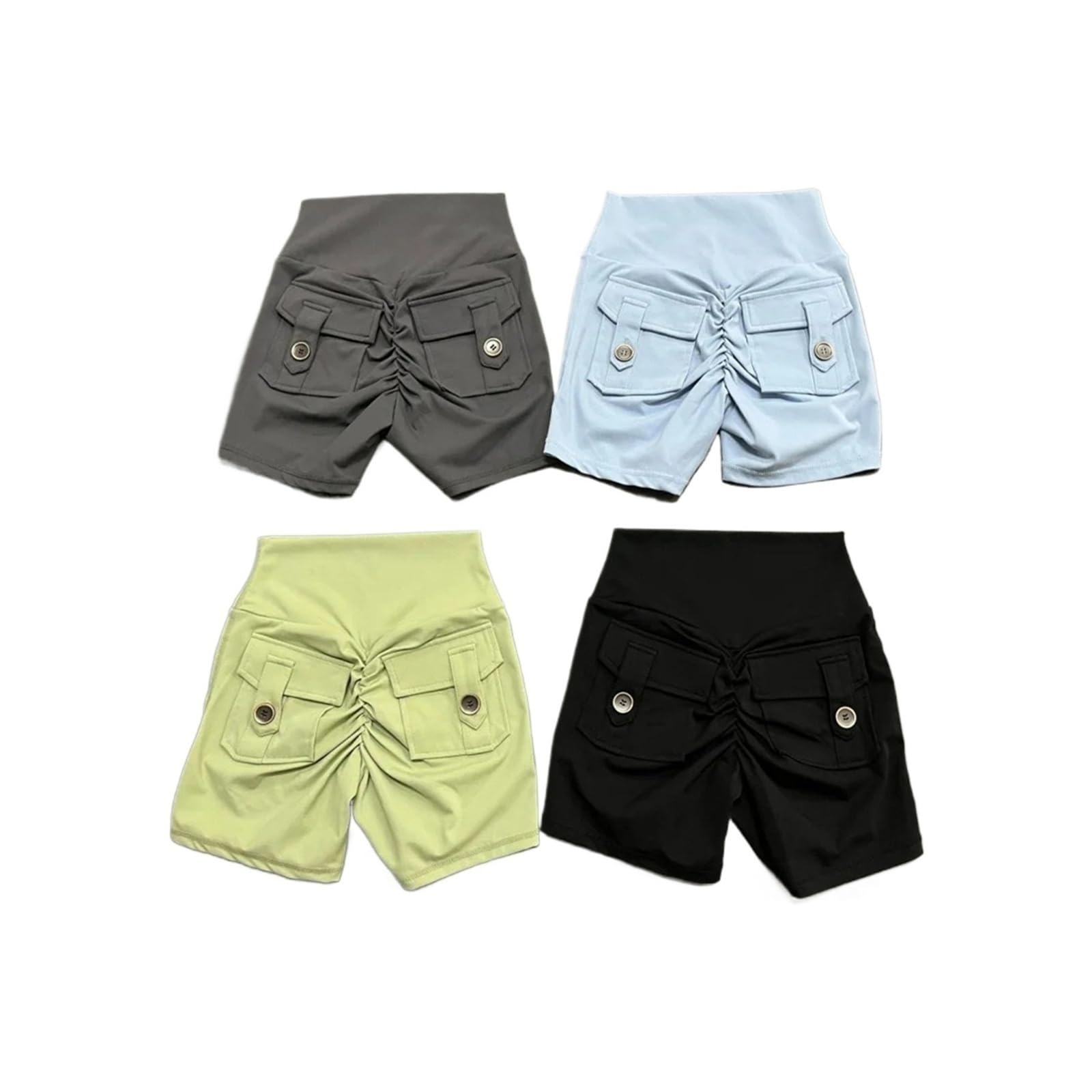 Generico Mallas Deportivas de Cintura Alta for Mujer, Pantalones Cortos Ciclismo con Efecto Push Up