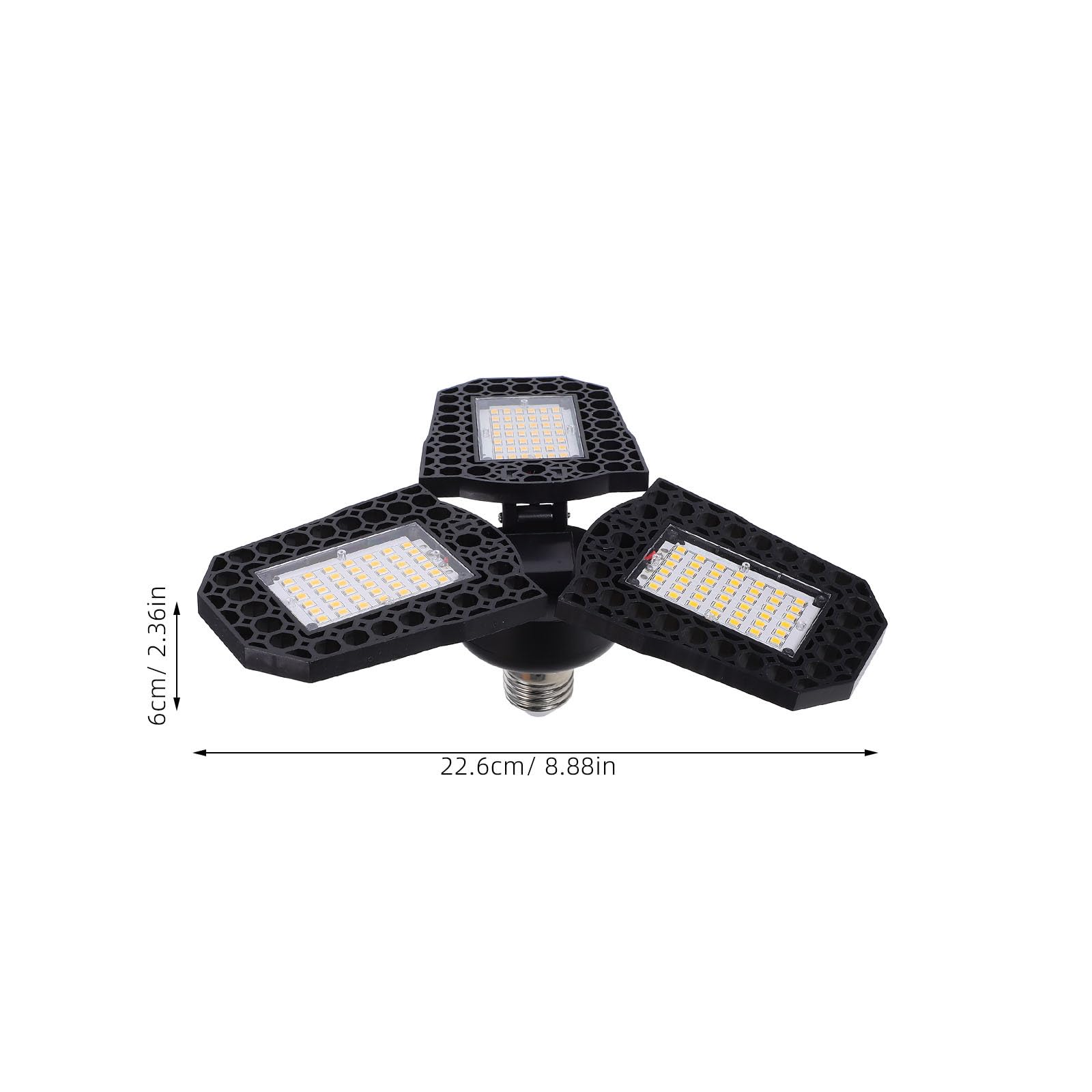 Veemoon LED Deformation Bay Light 60w Warm White Three-Leaf Folding Garage Ceiling Lamp for Workshop and Warehouse Lighting — view 8