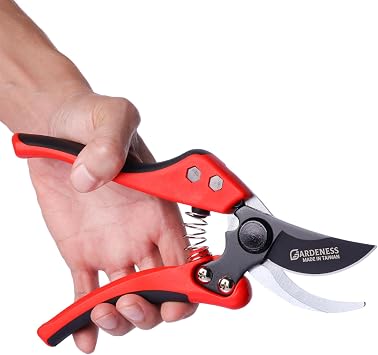 Gardeness Bypass Pruning Shears, Non-Stick Coated SK5 Blade, M-L Hand