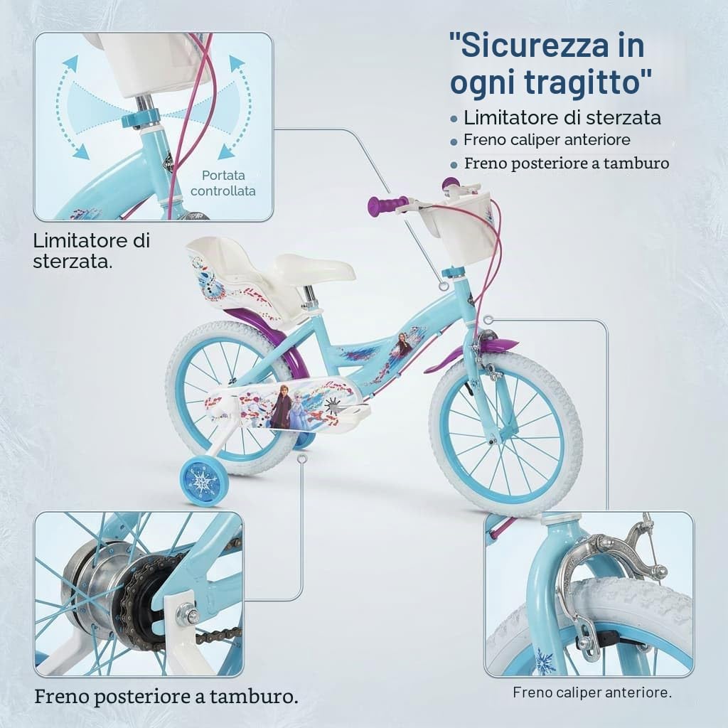 TOIMSA Bicicletta 16" Frozen Huffy 5/8 anni, multicolore, 16694