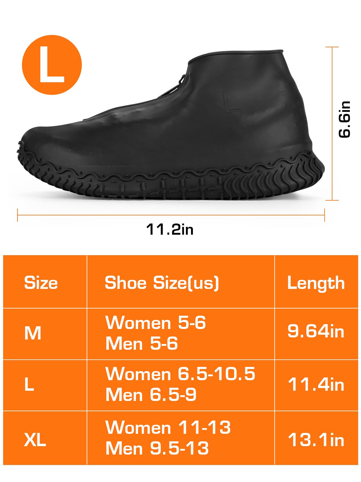 HTHOY&GOWY Cubrezapatos impermeables de silicona para niños, hombres y mujeres
