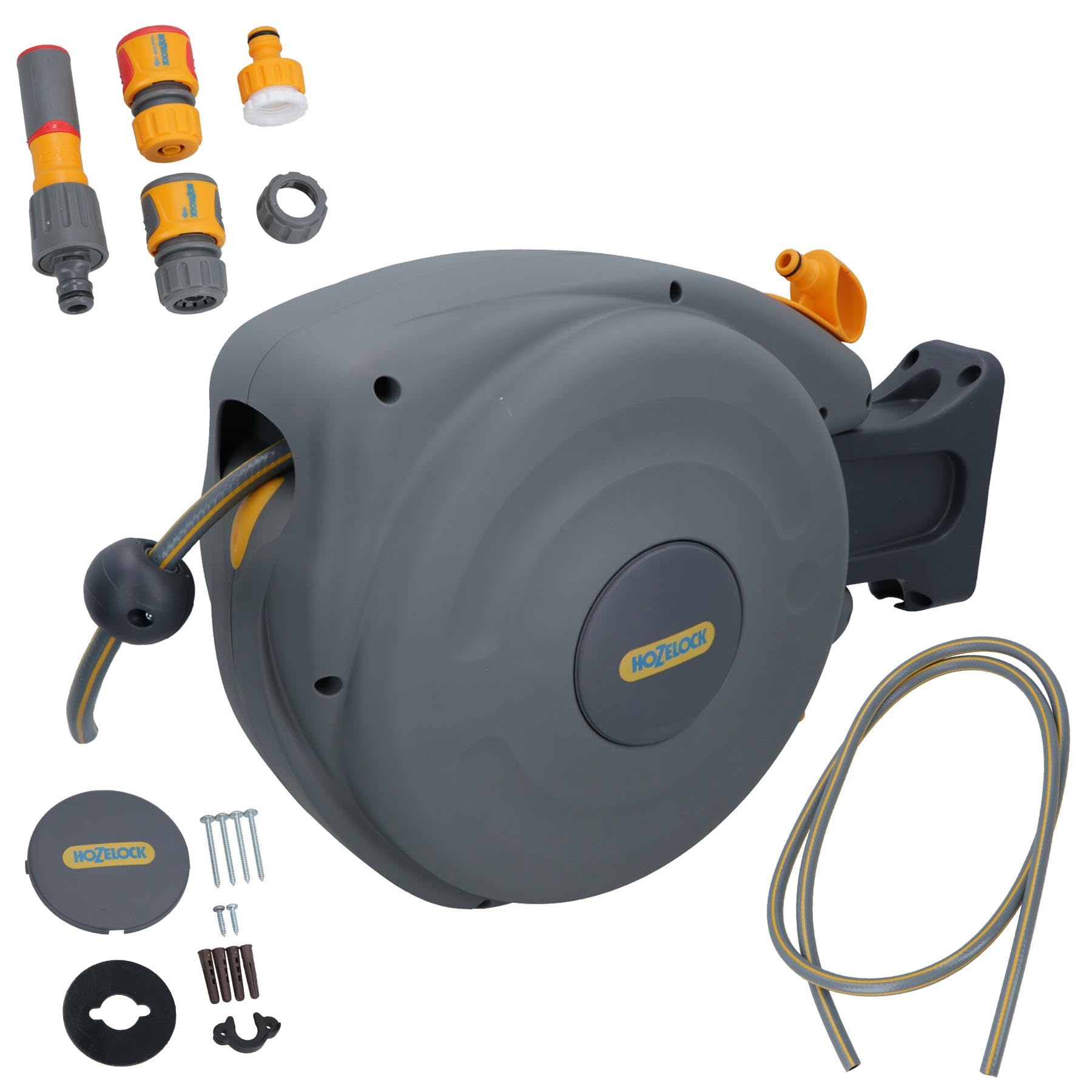 Auto Rewind Garden Hose Reel with 10 Metres Hose Watering Wall Mounted