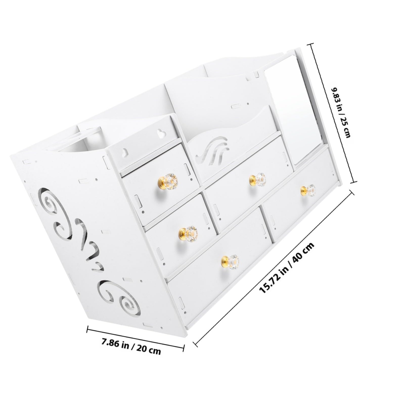 Scatola Organizer Trucchi con Cassetti, Pvc Bianco, Capienza Grande | Porta Cosmetici da Tavolo, Accesso Rapido e Ordine Quotidiano, Stile Semplice e Decorativo
