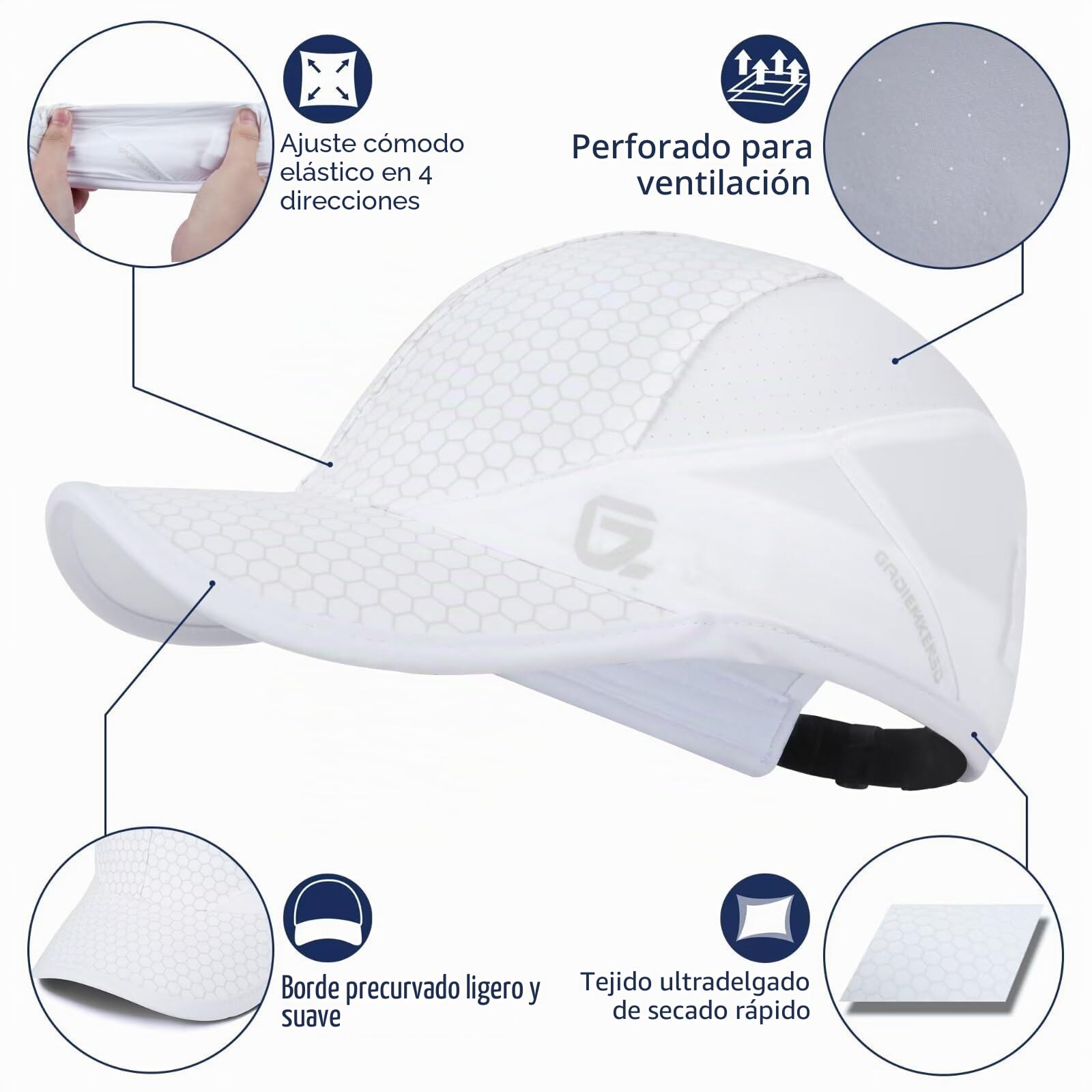 GADIEMKENSD Stretch Sport Hat with Soft Brim Quick Dry Lightweight Breathable Running Cap for Outdoor Activities