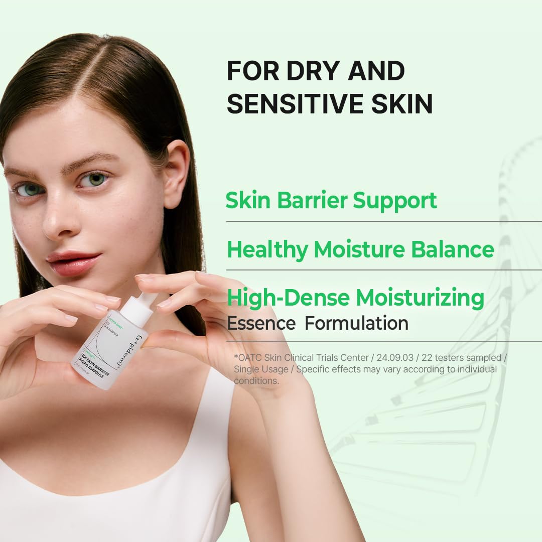 Zipiderm EGF Skin Barrier Complete Moisture Set – Toner + Hydro Ampoule + Hydrating Gel Cream + Intensive Cream, Korean 4-Step Hydration Layering & Barrier Care for Sensitive & Dry Skin