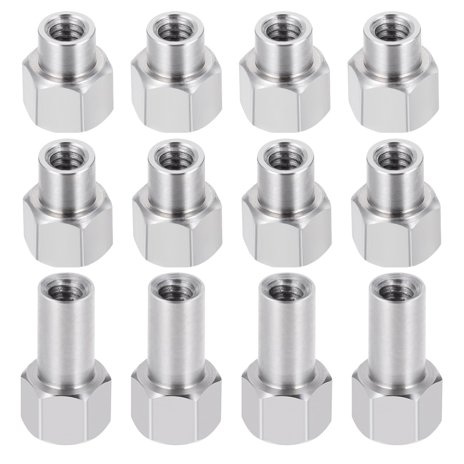WEFEINO 12Pcs 2/3/5mm Long Wheel Nuts M2 for Axial AX24 SCX24 1/24 RC Crawler Car Upgrade Parts