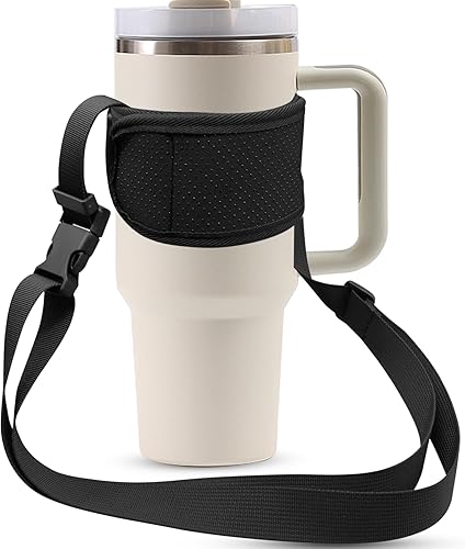 Soporte para botella de agua con correa para Stanley, correa ajustable para llevar vaso de agua, bolsa con correa universal para botella de agua de