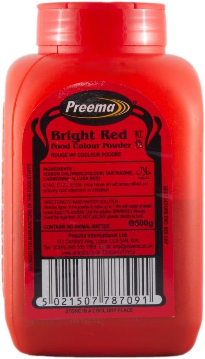 Preema | Bright Red | Food Colour Powder | (500g) Pack | Premium Quality | Bright Colour Powder