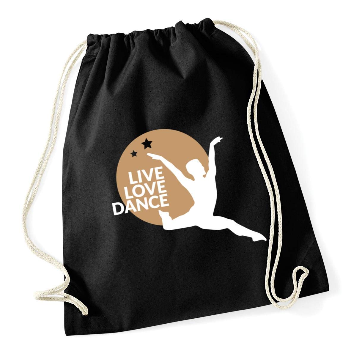 Hippowarehouse Live Love Dance Ballet (boy) Drawstring Cotton School Gym Bag 37cm x 46cm, 12 litres
