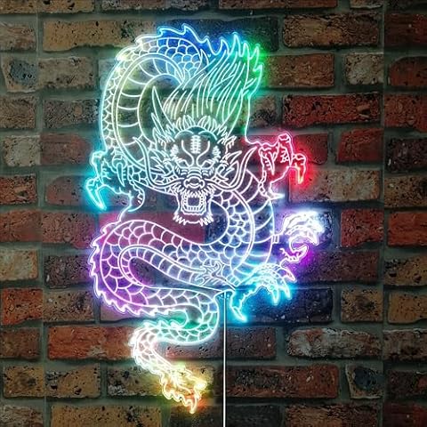 ADVPRO Dragon Flying in the Sky RGB Dynamic Glam LED Sign - Cut-to-Edge Shape - Smart 3D Wall Decoration - Multicolor Dynamic Signage st06s66-fnd-i0014-c Cover