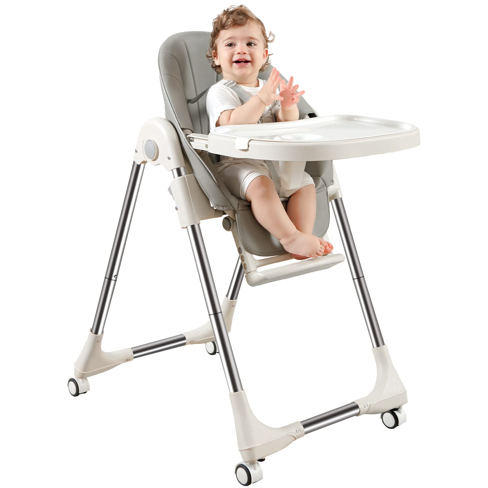 ONOIDM Baby High Chair Seat Height Adjustable (Grey) Nellis Auction