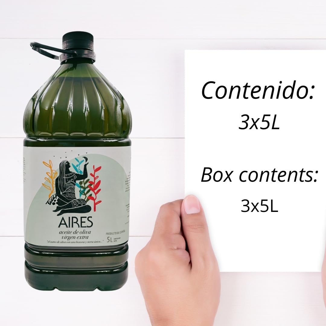 PACK 3 GARRAFAS 5Litros Aceite de Oliva Virgen Extra AIRES de Jaén
