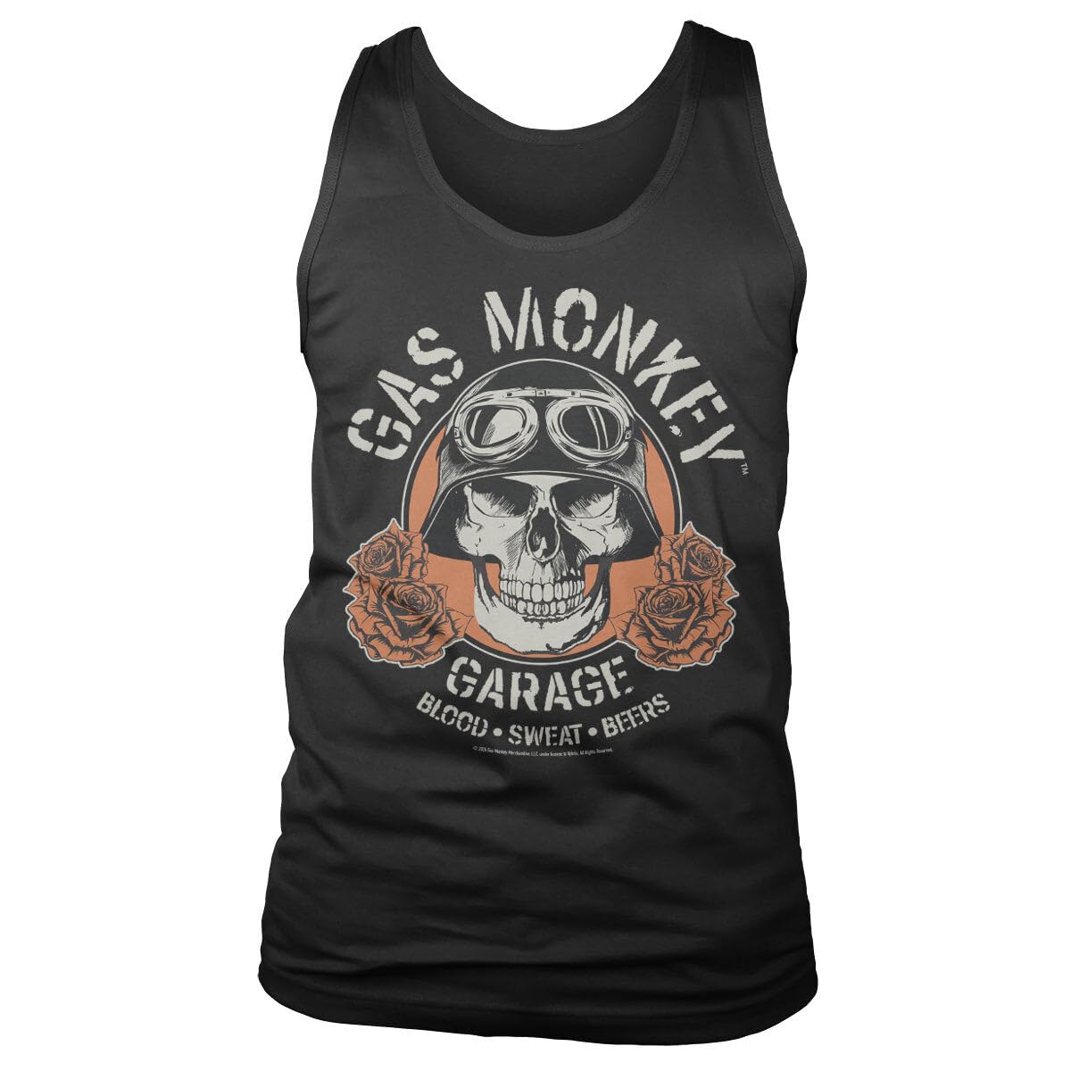 Gas Monkey Garage Unisex Black Officially Licensed Skull Mens Tank Top Vest (Black), XX-Large