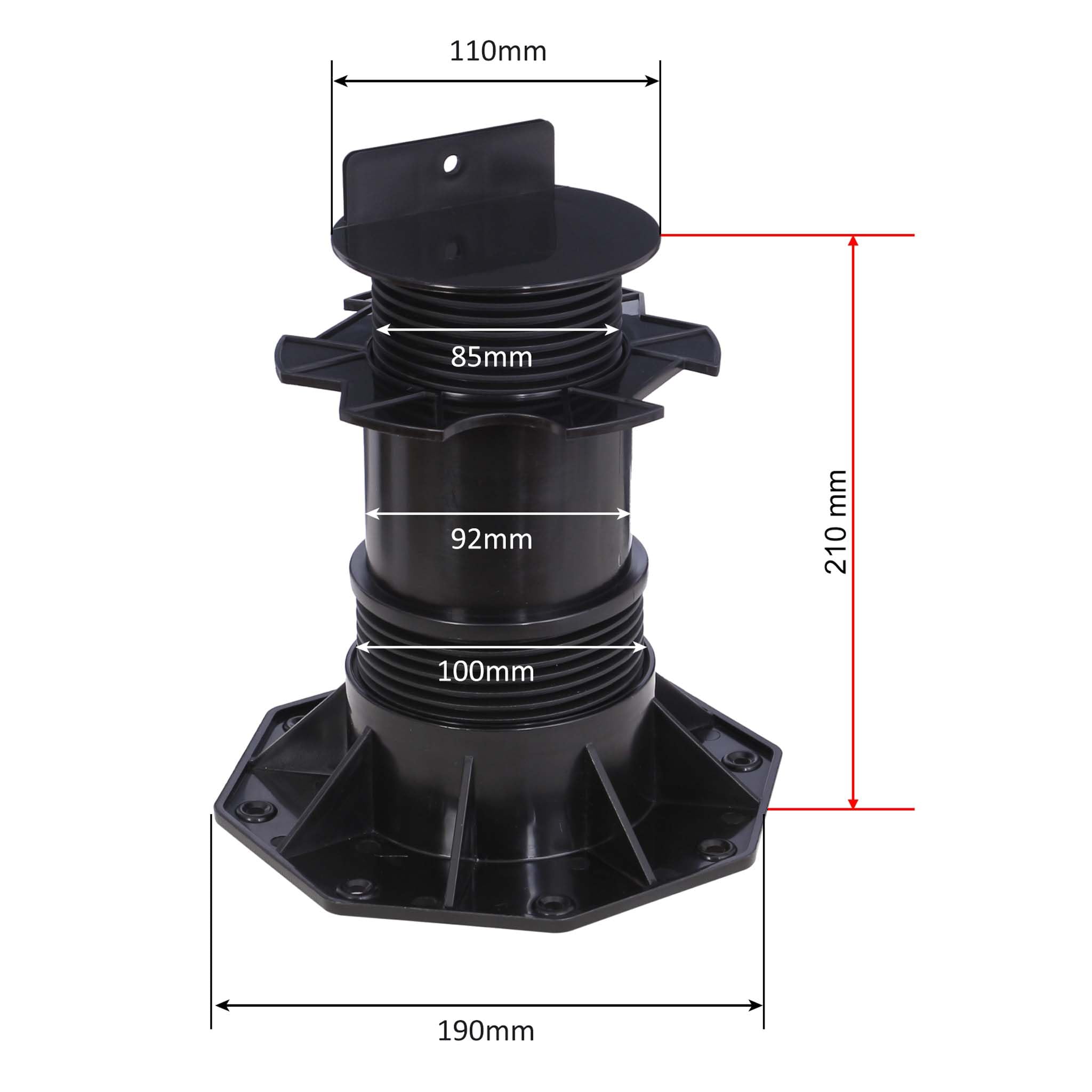 XPOtool Juego de 40 bases regulables para terraza carga máxima 2700kg ajustable en altura 140-210mm