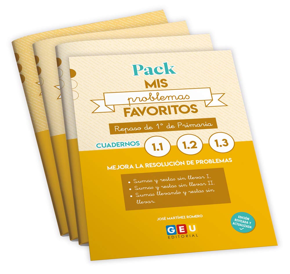 PACK PROBLEMAS MATEMATICAS 1 PRIMARIA | Cuadernillo Verano 1 Primaria | Mis Problemas Favoritos 1.1, 1.2 y 1.3 (Niños de 6 a 8 años)