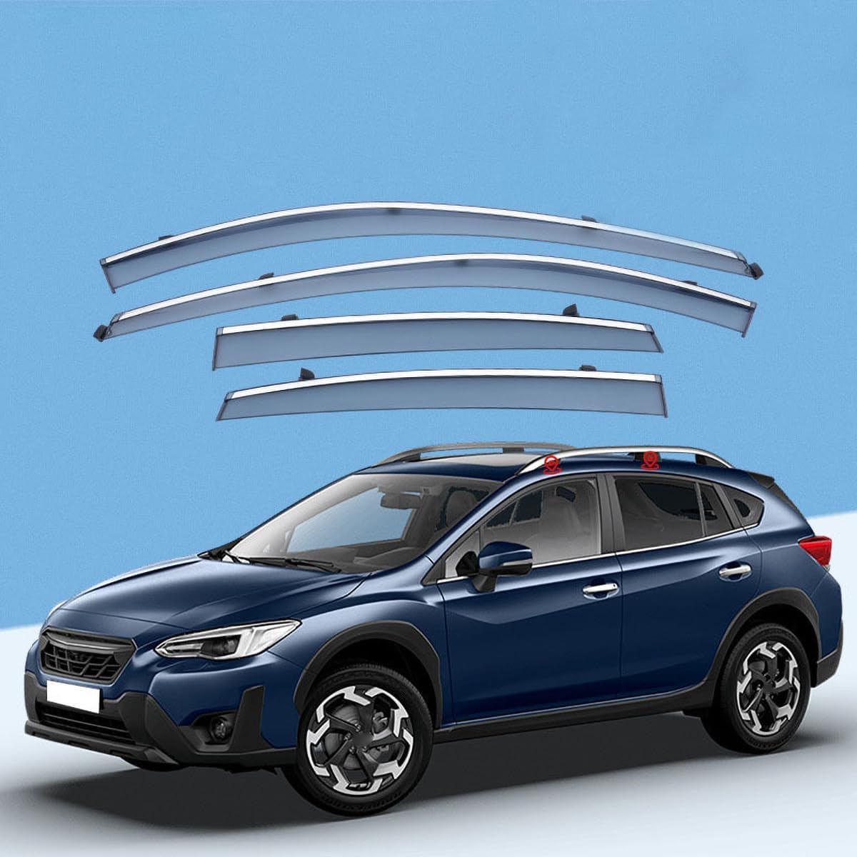 FengXH Window Deflectors for Subaru XV GT 2018-2023 - 4pc Smoke Tint, Waterproof, Noise Reducing.
