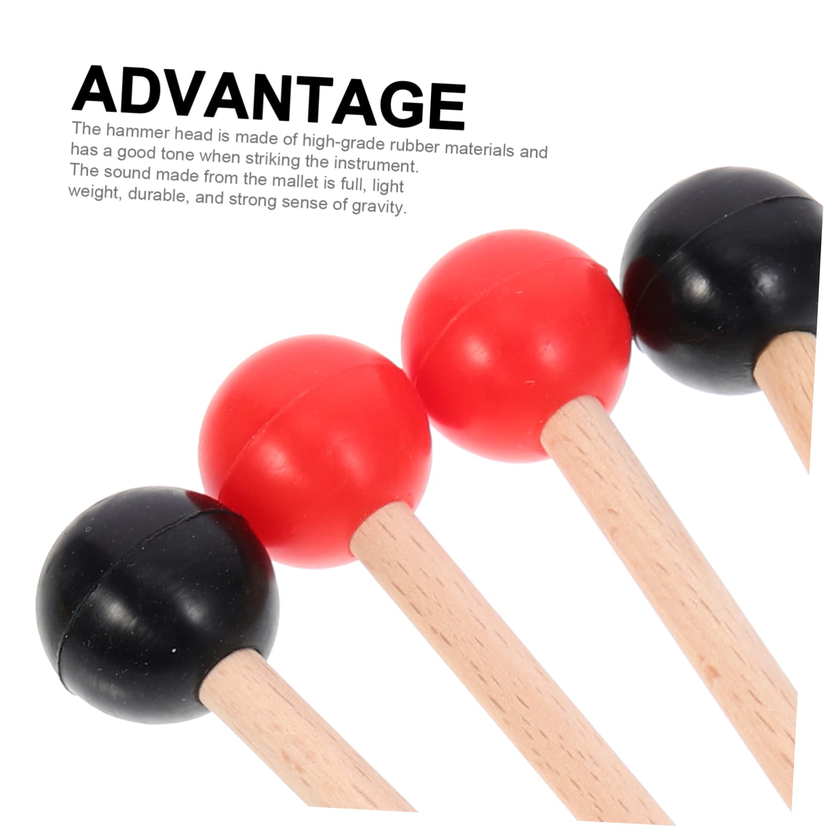 Milisten 2 Pairs Percussion Mallets for Marimba Lightweight Durable Easy to Use for Beginners Mallet Sticks for Musical Instruments
