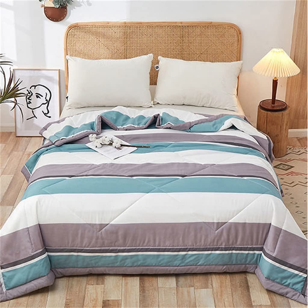 Piękny i wygodny miękki ręcznik bawełniany koc na sofę wypełniacz do łóżka letni kocyk z klimatyzatorem cienki koc/niebieski/150 * 200 cm