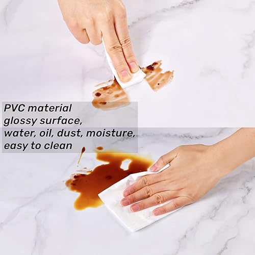 Miniatura 4 de LONGYONG Papel de contacto para encimera, papel tapiz de mármol para encimeras, armarios, cajones, papel tapiz extraíble para dormitorio, baño,