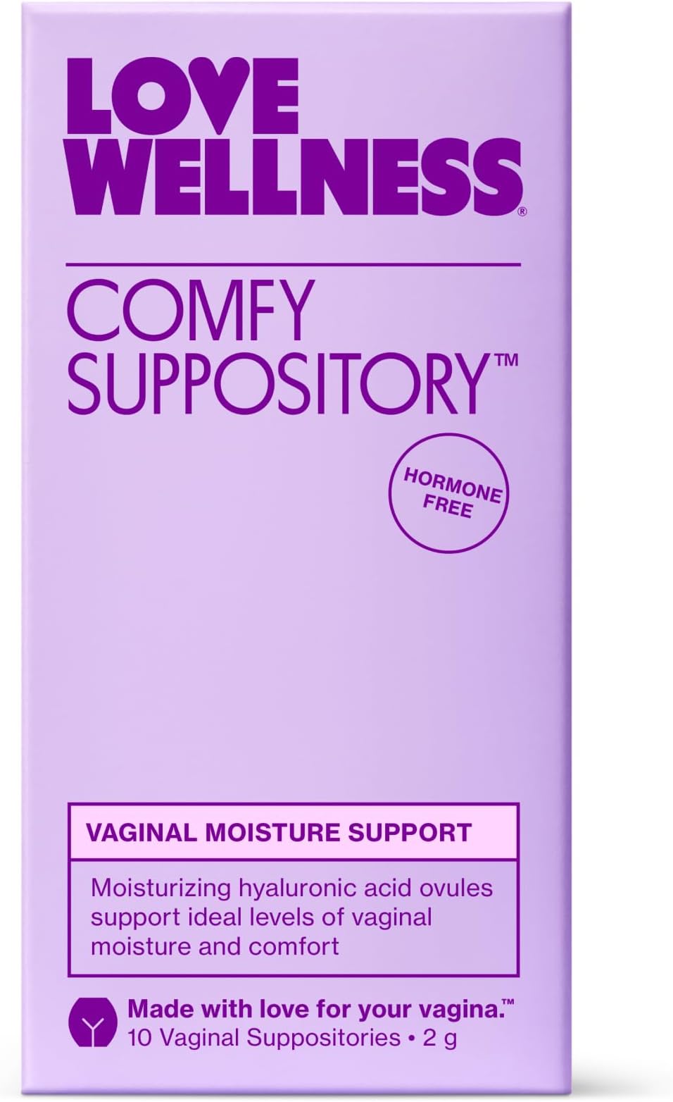 Comfy Suppository | Womens Suppository for Healthy Levels of l Moisture | Hormone-Free with Hyaluronic Acid & Tremella Mushroom for l Dryness Support | 10 Count