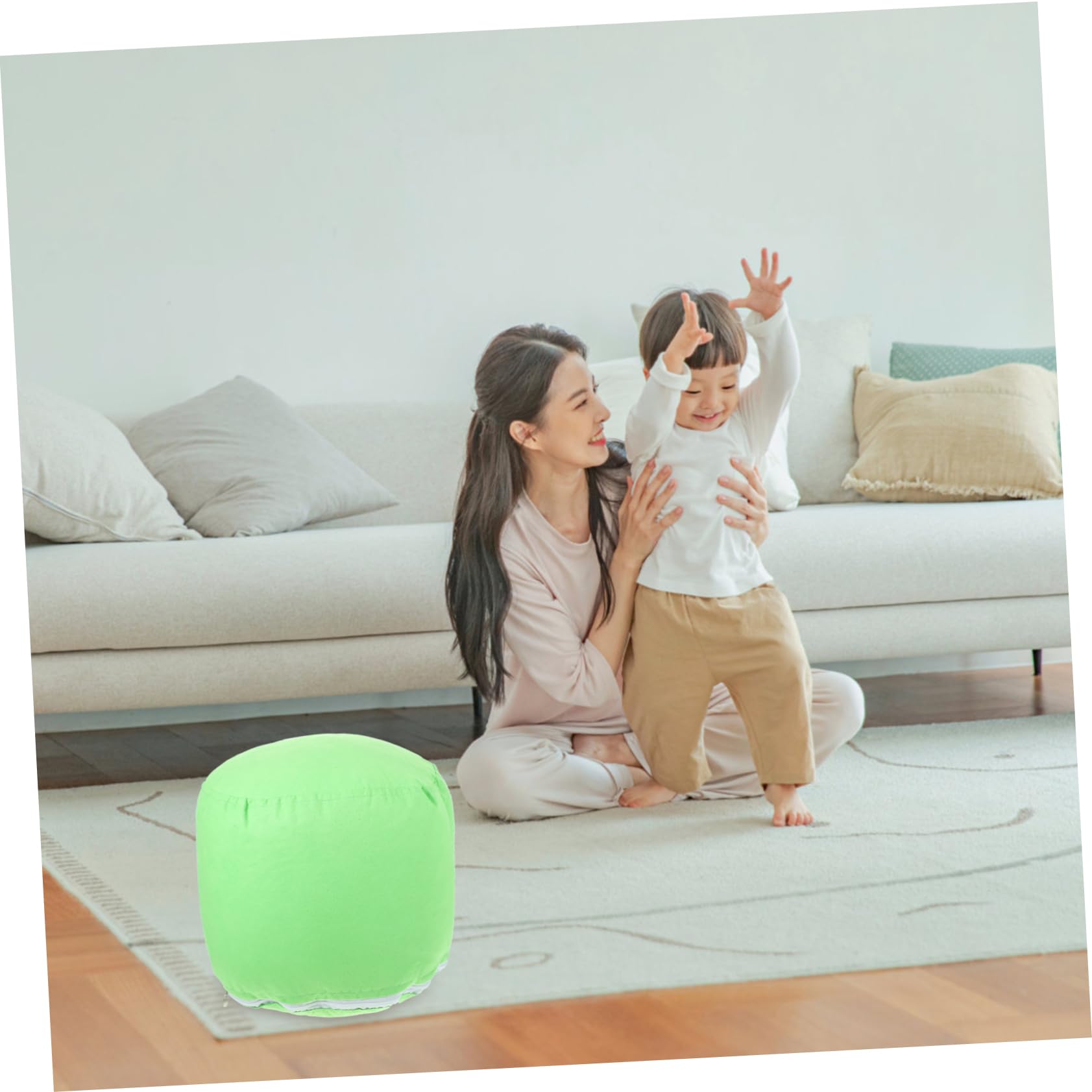 Happyyami Comfortable Round Low Stool for Bathroom Kitchen and Bedroom Non Slip for Foot Washing and Height Assistance Soft Lint and Sponge Material