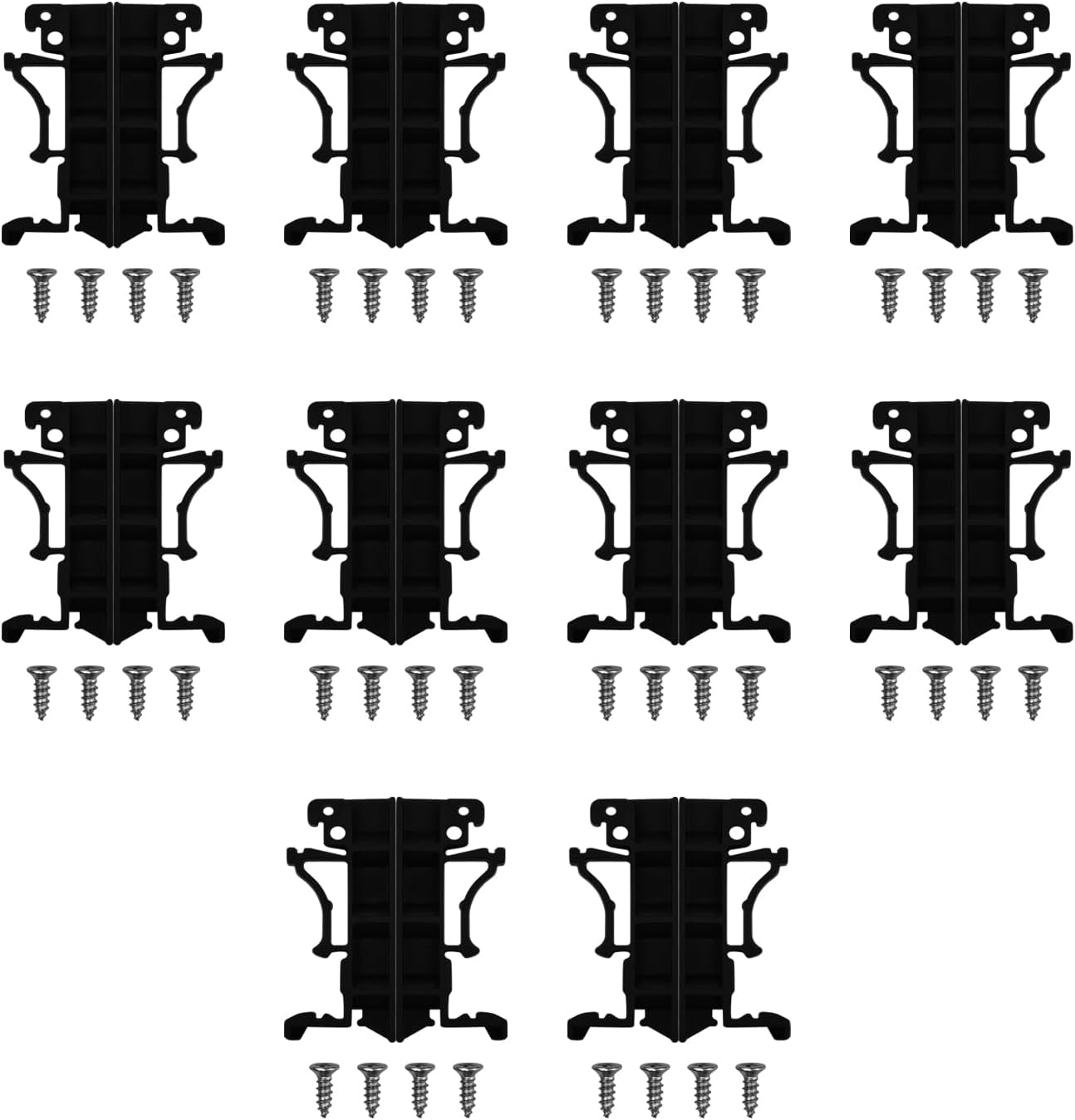 10 Sets 35mm PCB DIN C45 Rail Adapter Circuit Board Mounting Bracket Stand Carrier Din Rail Mount PCB Holder for Electronic Switching Devices (Black)