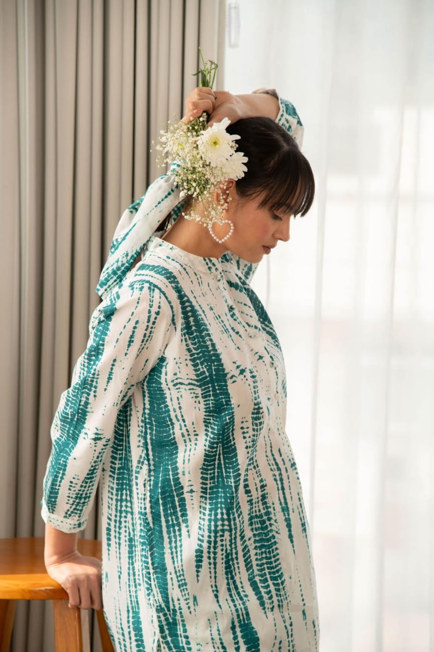 Lookmark Women's Printed Cotton Blend Straight Kurta Pant Set - Elegant Ethnic Wear Ensemble For Modern Women, Perfect For Any Occasion (Az-Lm-Og-Ks2119-Xl) White