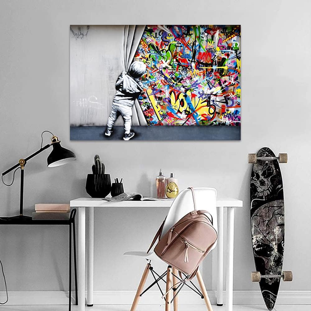 Blасk Frіdау - 40% оƒƒ Yatsen Bridge Behind The Curtain Canvas Prints Banksy Graffiti Wall Art Paintings Pop Art Colorful Posters Stretched Pictures for Living Room Modern Home Decor Framed Ready to Hang(44''W x 28''H) Rеvіеw Prоduсt Yatsen Bridge Behind The Curtain Canvas Prints Banksy Graffiti Wall Art Paintings Pop Art Colorful Posters Stretched Pictures for Living Room Modern Home Decor Framed Ready to Hang(44''W x 28''H)