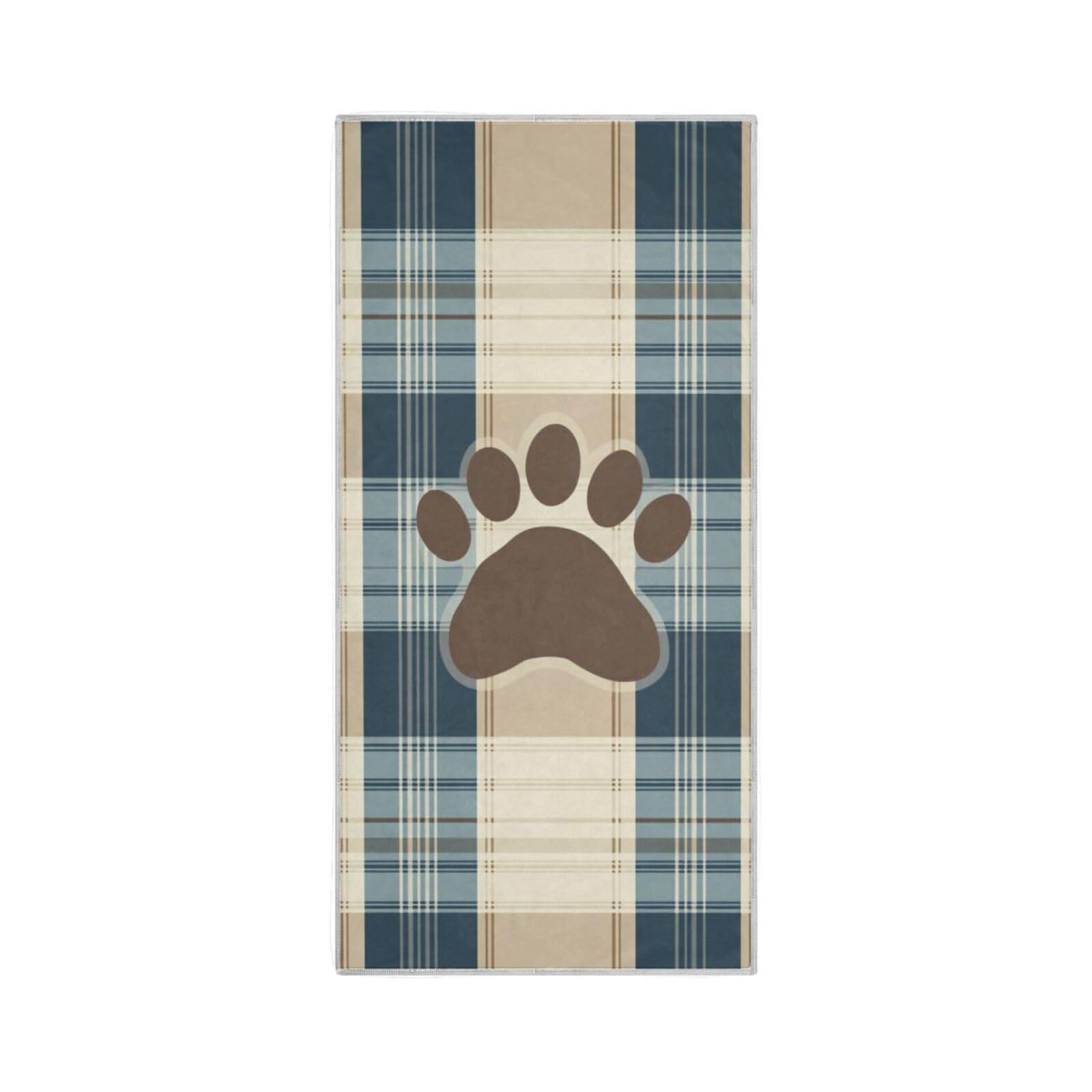 Yoogain Retro Plaid Blue Par Print Christmas Hand Towels for Kitchen Quick Dry Towel for Bathroom washcloth Set Towels Gym Sport Hand Towel 30