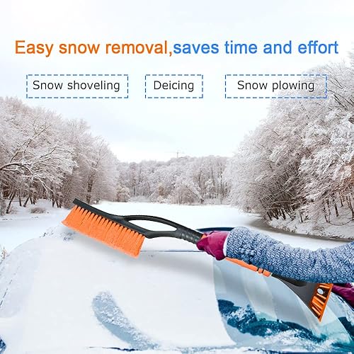 Miniatura 7 de Cepillo de nieve y raspador de hielo desmontable raspador de hielo y cepillo de nieve extensible con agarre ergonómico de espuma accesorios