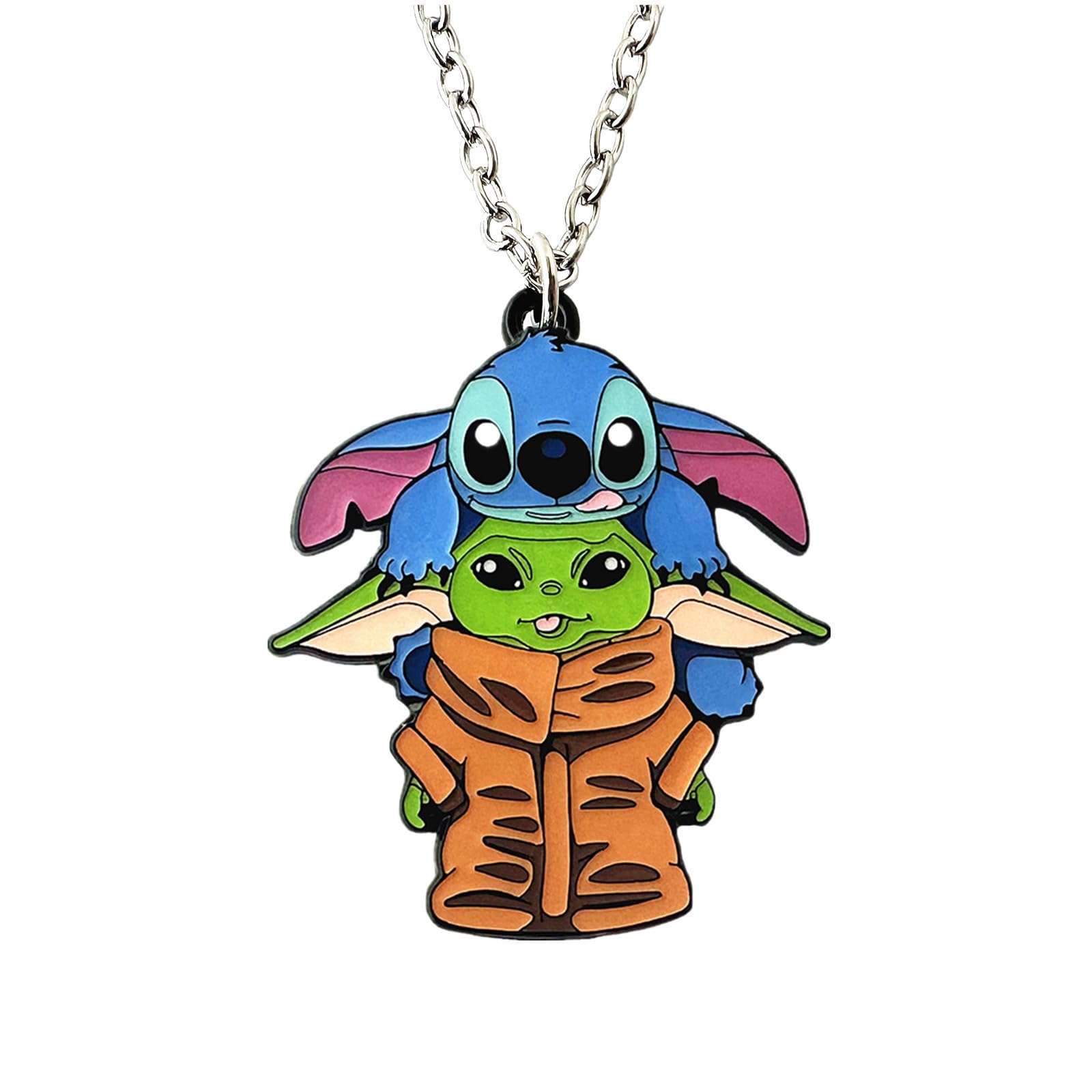 DEZHAN Cartoon Stith Sta Wa Yod Necklace, Zinc Alloy Torque for Girls Women and Men
